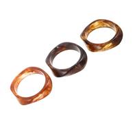 Gatuida Pulseras Geométricas de Resina Gruesas para Mujer, Brazaletes Bohemios Anchos, Colores Café Degradado, Conjunto de 3 Piezas, Accesorios para Uso Diario y Fiesta