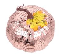 Gatuida Pumpkin Room Decor Disco Ball Pumpkin Ornament with Mirror Finish Glass Artificial Figurine For Party Supplies and Seasonal Home Decoration