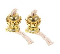 Gatuida Quemador De Lámpara De Aceite Retro Metálico Ajustable, Tamaño Mediano, con Mecha Incluida, Piezas De Lámpara De Queroseno para Reemplazo, Uso Doméstico y Decorativo, Pack 2 Unidades