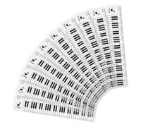 Gatuida Regla Transparente de 15 Cm Diseño Musical de Notas y Teclado de Piano, Pack de 10 Reglas de Plástico para Estudiantes, Amantes Música y Uso Escolar en Dibujo Técnico