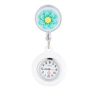 Gatuida Reloj de Bolsillo de Silicona para Enfermera, Colgante Durable Redondo, Color Verde Claro, Apto para Uso Médico, Decoración Práctica para Mujeres, Tamaño Compacto