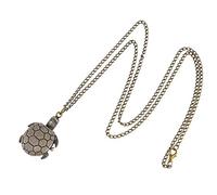 Gatuida Reloj de Bolsillo Vintage Mecánico Forma de Tortuga Colgante de Cobre Antiguo para Hombre Uso Diario y Colección Diseño Retro Elegante Cadena Larga