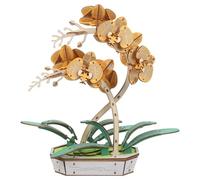 Gatuida Rompecabezas de Flores de Madera en 3D: Rompecabezas de Phalaenopsis de Madera en 3D para armar, bonsái ensamblado, decoración de Escritorio para Sala de Estar y Dormitorio.