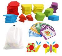 Gatuida Rompecabezas de Madera 155 Piezas Formas Geométricas Puzzle Educativo para Juguete Educativo de Madera para Desarrollo Temprano Multicolor 350 G Juego de Coordinación