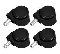 Gatuida Ruedas de Repuesto para Silla de Oficina, 2 Pulgadas, Nylon Negro, Juego de 4, Compatibles Base de 11 Mm, Ruedas Giratorias Silenciosas para Escritorio y Suelo Duro