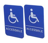 Gatuida Señal de Estacionamiento Reservado para Discapacitados Braille 2 Piezas, Señal Táctil Accesible Azul 3d para Silla de Ruedas, Adhesivo Resistente para Hospital y Espacios Públicos