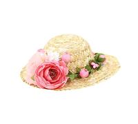 Gatuida Sombrero De Paja Hawaiano para Perro Accesorio Fotográfico De Paja Flores Talla s Sombrero para Mascota