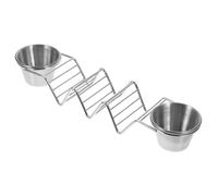 Gatuida Soporte de Tacos de Acero Inoxidable Resistente con Dos Tazas para Salsas Compacto y Apilable para Reuniones Familiares y Barbacoas