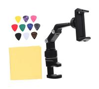 Gatuida Soporte Móvil Giratorio Para Guitarra Clip Ajustable Soporte Multifuncional Para Músico Con Paño Limpiador Compatible Con Atril y Micrófono Para Transmisiones y Partituras