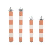 Gatuida Soporte para Jaula de Pájaros 4 Piezas Varilla de Molienda de Garra para Loros Palo para Roer Resistente Percha de Pie para Periquitos y Cacatúas Color Naranja y 15-20