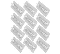 Gatuida Soportes Adhesivos Transparentes para Estantes de Armario Clavijas para Estantes de Librería de 12 Piezas Soporte Fijo Autoadhesivo Doble Línea Orificios para Tornillos 12X5 CM