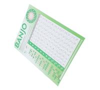 Gatuida Tabla de Acordes de Banjo Fácil de Guardar para Principiantes Póster Portátil en Papel Recubierto Verde para Aprender y Practicar Acordes de Banjo