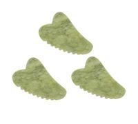 Gatuida Tabla Gua Sha Verde de 3 Piezas para Masaje Facial y Corporal, Forma de Corazón, Gua Sha de Jade Natural para Cuidado Piel, Herramienta de Raspado Compacta para Belleza y Spa