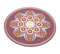 Gatuida Tapete Grande para Cuenco Sonoro Meditación Mandala Marrón, Almohadilla Bordada Redonda Antideslizante, Accesorio Ritual Budista para Terapia de Sonido y Relajación en Hogar