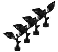 Gatuida Tapón De Cabeza De Barra De Cortina Árbol Hoja 28mm Hierro Mate Negro Resistente Decoración Hogar 4 Piezas Adecuado para Barras y Cortinas Sin Tornillos