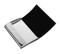 Gatuida Tarjetero Metálico Tapa Abatible de PU Tamaño 95X61X13 MM Estuche Delgado para Tarjetas de Visita Portátil para Hombre Organizador Resistente para Viajes y Uso Profesional