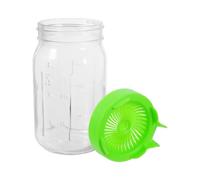 Gatuida Tarro de Vidrio para Germinar Frijoles 946ml Boca Ancha Verde | Tapas de Malla, Drenaje y Ventilación, Reutilizable, para Alfalfa y Brotes de Mungo en Cocina o Balcón