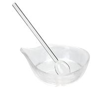 Gatuida Tazón Para Mezclar Mascarillas De Vidrio Transparente Pequeño Con Cuchara Para Mascarilla Facial Para Salón De Belleza y Uso Doméstico