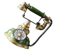 Gatuida Teléfono Fijo Decorativo Vintage Con Rueda Modelo De Resina Para Hogar y Oficina Adorno De Estilo Europeo Retro Para Salón y Dormitorio Color Verde