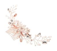 Gatuida Tiara y Peine Para Novia Peinetas De Cristal Gemas De Imitación Accesorios Cabello Para Boda Tocado De De Pelo Tocado Dorado Para Novia