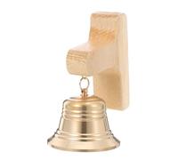 Gatuida Timbre de Viento Magnético de Madera de Haya T Grande Campana de Latón, Diseño Resistente Intemperie para Puerta de Negocio, Casa U Oficina, Campanilla Decorativa y Funcional