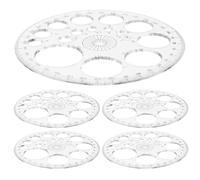 Gatuida Transportador Circular Multifunción de 360° Transparente Color Claro, Tamaño 11.5 Cm, 6 Unidades, Regla Geométrica Reutilizable para Dibujo, Medición de Ángulos y Diseño Escolar
