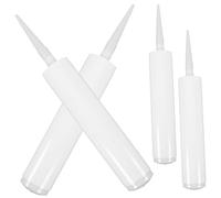 Gatuida Tubo De Calafateo Rellenable De Plástico Blanco Para Sellado y Masilla, Multifuncional y, Fácil De Cortar, 4 Piezas Para Uso El Hogar y Construcción