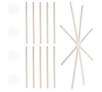 Gatuida Varillas de Madera DIY 12 Cm Conectores de 8 Agujeros, 40 Palitos y 5 Espigas para Manualidades, Proyectos de Artesanía, Construcción Educativa y Bricolaje Creativo