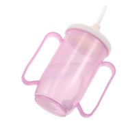 Gatuida Vaso Antiderrames para Adultos Mayores con Pajita 350 Ml Rosa a Prueba de Fugas Regulador de Disfagia para Alimentación Líquida y Cuidado de Pacientes Encamados