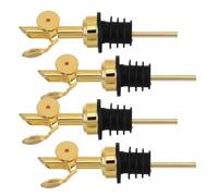 Gatuida Vertedor Automático para Botellas de Aceite y Licor, 4 Piezas de Acero Inoxidable 304 Apertura Automática y Diseño Dorado, Dispensador Dosificador Preciso para Cocina y Bar