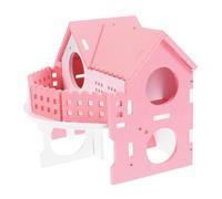 Gatuida Villa del Hámster Pequeña de Dos Refugio de Escondite para Hámsteres Casa de Hámster de Madera para Parque de Cabaña de Doble