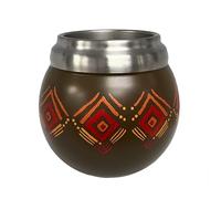 Gaucho Bruno - Mate térmico de acero inoxidable para beber yerba mate | Fácil de limpiar | Cómodo de sostener | Mantiene la temperatura de la bebida | Diseño encantador para parecer una calabaza