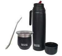 Gaucho Bruno Mate Térmico de Acero Inoxidable para Tomar Yerba Mate | Fácil de limpiar | Mantiene temperatura de la bebida | Con Bombilla y Termo 1 litro con pico de precisión icónico pico Cebador