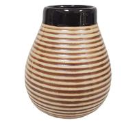 Gaucho Bruno Vaso Grande de Cerámica Yerba Mate - Reutilizable, Antideslizante y de Fácil Limpieza - Retiene el Calor, Ideal Para Uso En El Hogar Y En Viajes - Marrón