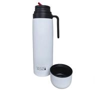 Gaucho Bruno Yerba Mate Flask - Recipiente térmico para bebidas con boquilla de vertido de precisión, asa y tapa de rosca, aislado para bebidas frías y calientes, acero inoxidable con revestimiento