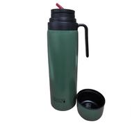 Gaucho Bruno Yerba Mate Flask - Recipiente térmico para bebidas con boquilla de vertido de precisión, asa y tapa de rosca, aislado para bebidas frías y calientes, acero inoxidable con revestimiento