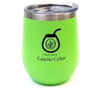 Gaucho Cebar Termolid Cups To Go 350 ml - Vasos aislados para bebidas, acero inoxidable, ideal para viajes, al aire libre, té, vino, cerveza, yerba mate y más (verde) | taza de té de acero