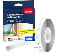 GAUDER Cinta Autoadhesiva de Gancho y Bucle para Mosquiteras de Poliéster - Fijación Fuerte para Mosquitera de Ventana - Adhesivo Resistente para Redes Antiinsectos y Protección Contra Insectos (12 m)
