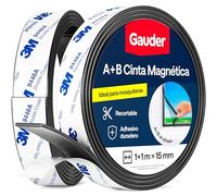 GAUDER Cinta Magnética A+B para Mosquiteras - Tiras Magnéticas Autoadhesivas con Fuerte Atracción Mutua - Cinta con Parte Complementaria y Adhesivo Fuerte (1+1 m)