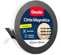 GAUDER Cinta Magnética Autoadhesiva - Banda Magnética Flexible Recortable para Manualidades, Organización y Decoración (6 m x 20 mm) - Imán en Tira