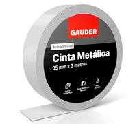GAUDER Cinta metálica autoadhesiva - Tiras finas con adhesivo de espuma para imanes, Figuras Tonie® y estanterías - Cinta ferrosa (3 m x 35 mm)