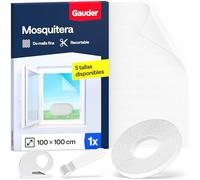 GAUDER Mosquitera para Ventana - Red Anti-Insectos con Cierre de Gancho y Bucle - Protección Adhesiva contra Mosquitos - Malla Autoadhesiva (100 x 100 cm - Bianca)