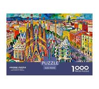 Gaudí's Architecture in Barcelona Puzzle De Madera Impermeable Puzzles De 1000 Piezas Regalos para Adultos Divertido Rompecabezas Juegos Educativos