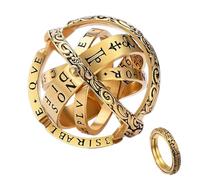 GAUEIOUR Anillo de bola de universo deformable 3D, aleación dorada, estilo gótico único, muestra un universo de ensueño, Plata de ley