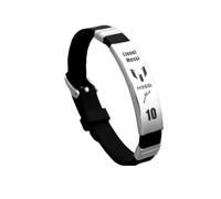 GAUEIOUR Messi10 - Pulsera de estrella de fútbol, pulsera deportiva de silicona de acero inoxidable, regalo de joyería para fanáticos del fútbol Messi10