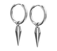 GAUEIOUR Pendientes de aro pequeños minimalistas con pinchos, colgantes geométricos de acero inoxidable, estilo hip hop, rock, gótico, cartílago, tragus, hélice, tendencia callejera, punk