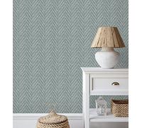 GAULAN 500679664 - Papel pintado vinílico ecológico de espiga textura fibra vegetal en relieve para pared salón cocina baño mueble comedor - Muestra DIN A4