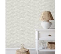 GAULAN 500679665 - Papel pintado vinílico ecológico de espiga textura fibra vegetal en relieve para pared salón cocina baño mueble comedor - Muestra DIN A4
