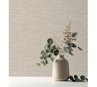 GAULAN 500682397 - Papel pintado imitación tela de rafia con textura en relieve para pared salón cocina comedor oficina despacho - Muestra DIN A4