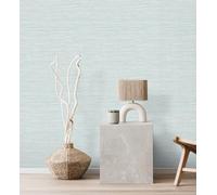GAULAN 500683132 - Papel pintado con efecto fibra vegetal microtexturada tono agua marina para pared salón cocina baño dormitorio pasillo - Muestra DIN A4